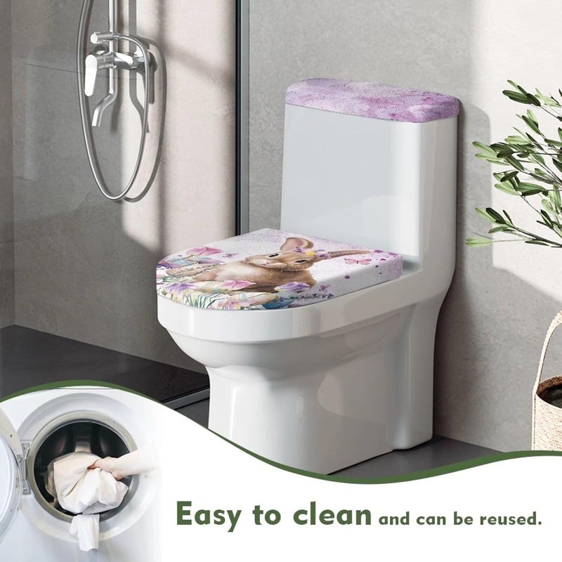CREAMIC Easter Toilet Lid & Seat Cover Set - Hummingbird Design, Easy to Clean, Super Soft, Fits Most Round & Elongated Toilets - Image 4